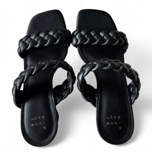 A New Day Women's Black Braided Sandals